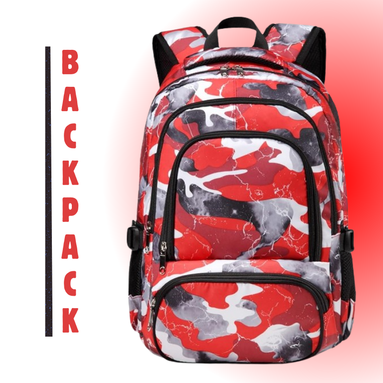 Backpack Boyz: Stylish BLUEFAIRY Red Backpack for All Ages