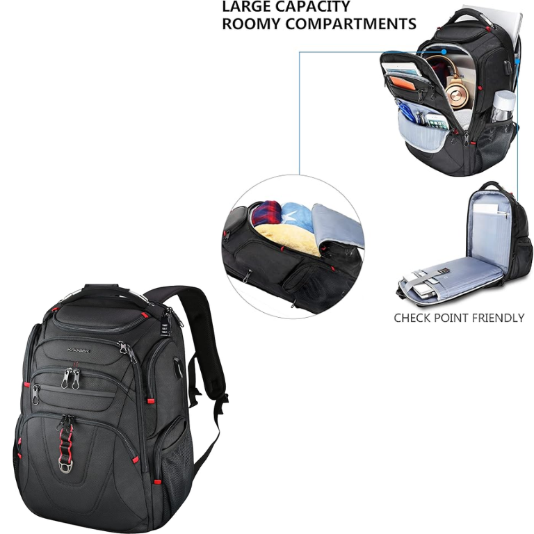 KROSER XL Laptop Backpack: Water-Repellent & RFID Protected